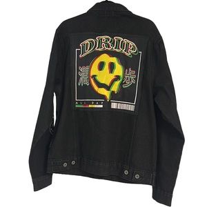 Brooklyn Cloth MFG Co. All Day Black Denim Jean Jacket Grunge X-Large XL